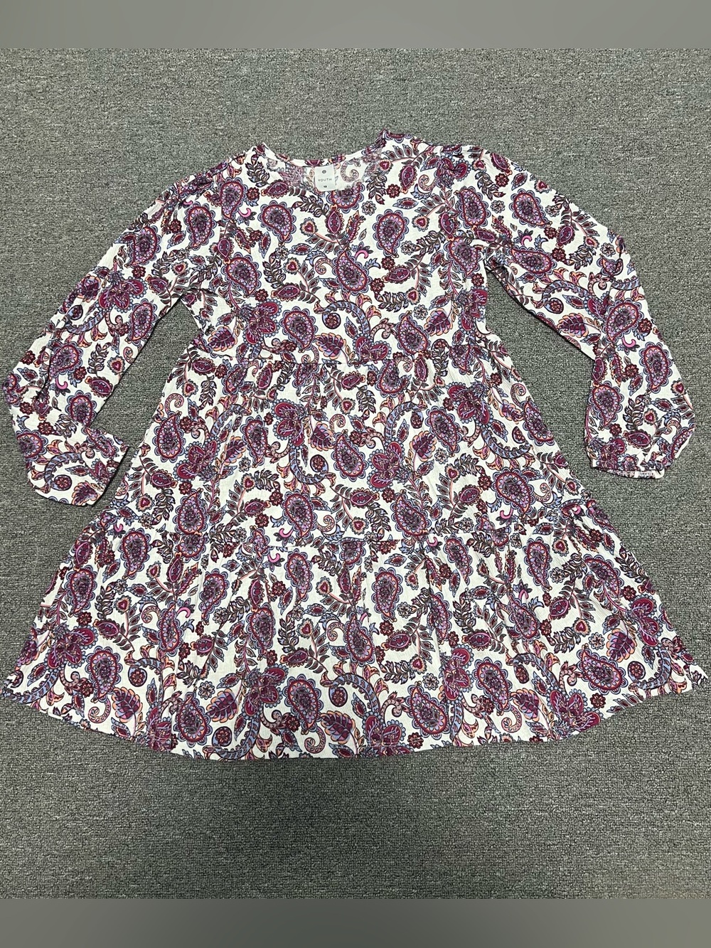 Target Girls' White Dress with Pink & Purple Paisley Print